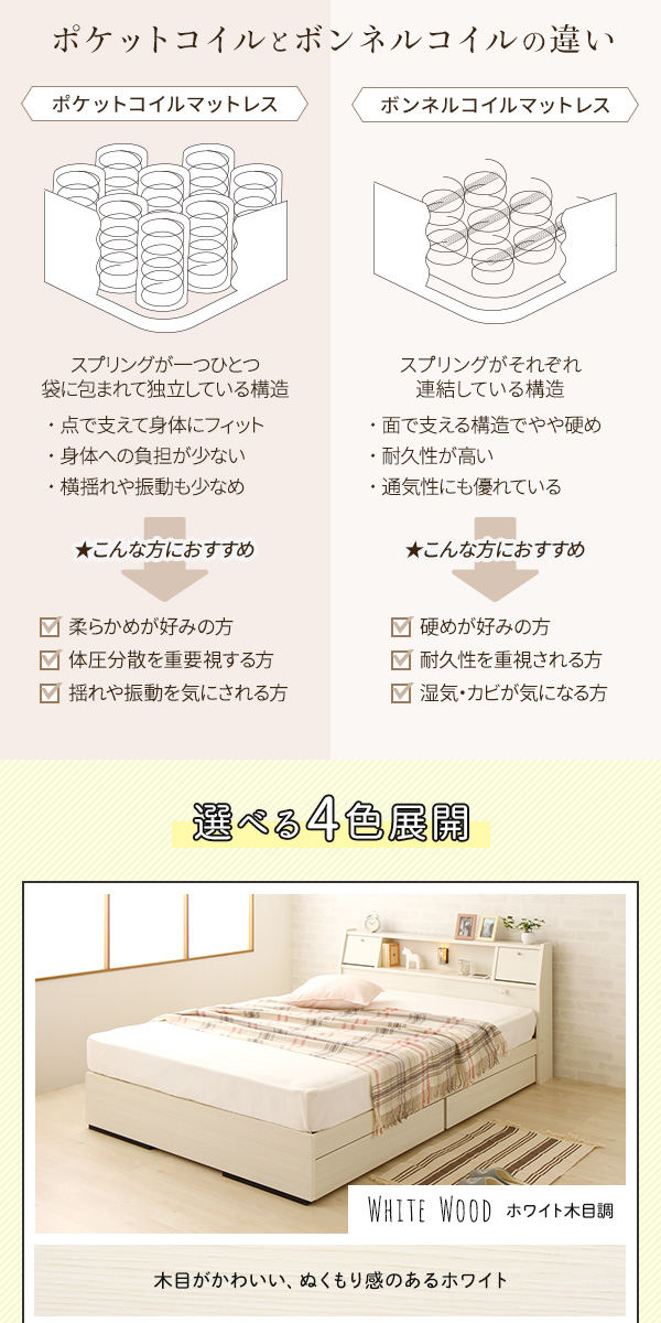 日本製 照明付き フラップ扉 引出し収納付きベッド Ami ベッド通販専門店 眠り姫 送料無料